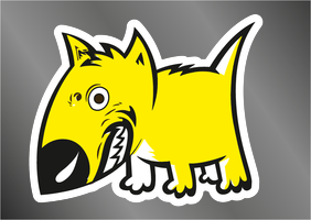 Наклейки на автомобиль A6 - Желтая собака