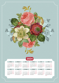 Вертикальные календари-постеры A3 - Винтажные цветы