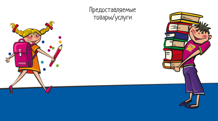 Горизонтальные визитки - Детский центр дополнительного образования + Добавить оборотную сторону