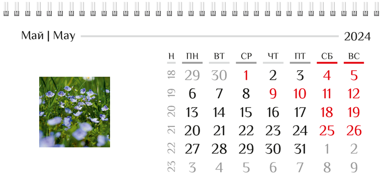 Квартальные календари - Природа Май