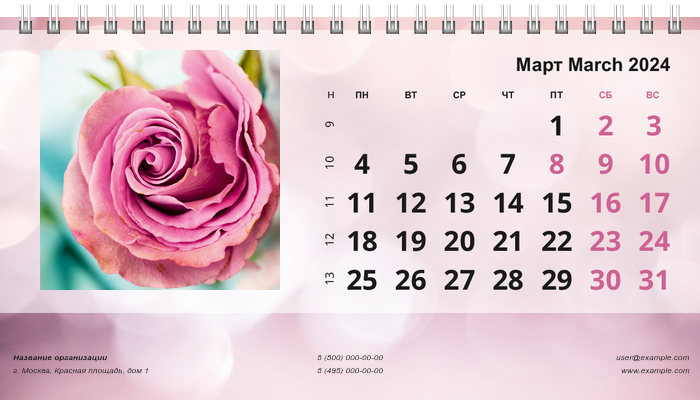 Настольные перекидные календари - Пузырьки Март