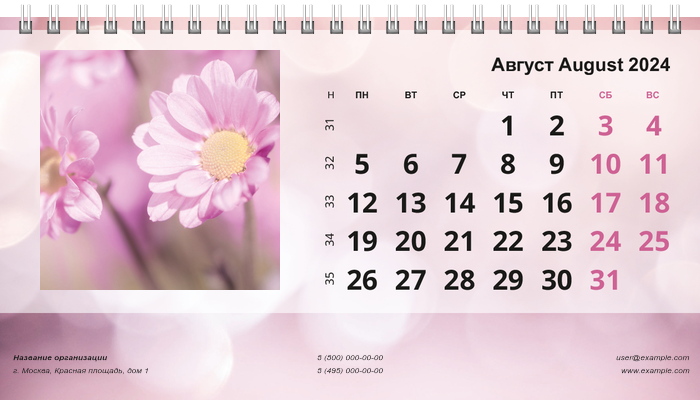 Настольные перекидные календари - Пузырьки Август